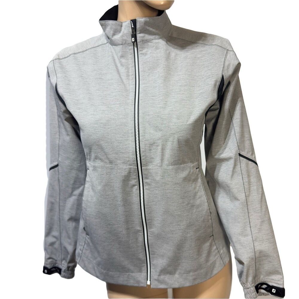 FootJoy FJ DryJoys Hydrolite Rain Jacket Gray Full Zip Women’s Size XS